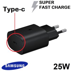 CARICATORE DA RETE 25W SAMSUNG CON 1 PORTA TYPE-C (SUPER FAST CHARGING) COLORE NERO EP-TA800XBEGWW IN BULK