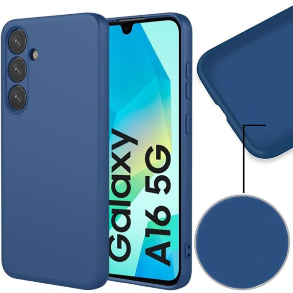 CUSTODIA per SAMSUNG GALAXY A16 (4G/5G) IN SILICONE EFFETTO SOFT TOUCH CON INTERNO IN MICROFIBRA COLORE BLU CUSTODIA per SAMSUNG GALAXY A16 (4G/5G) IN SILICONE EFFETTO SOFT TOUCH CON INTERNO IN MICROFIBRA COLORE BLU