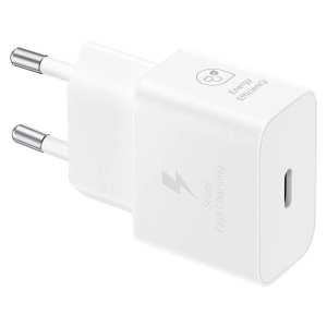 CARICATORE DA RETE 15W ORIGINALE SAMSUNG CON 1 PORTA TYPE-C (FAST CHARGING) + CAVO TYPE-C/TYPE-C 3A/1 MT BIANCO EP-T1510XWEGEU