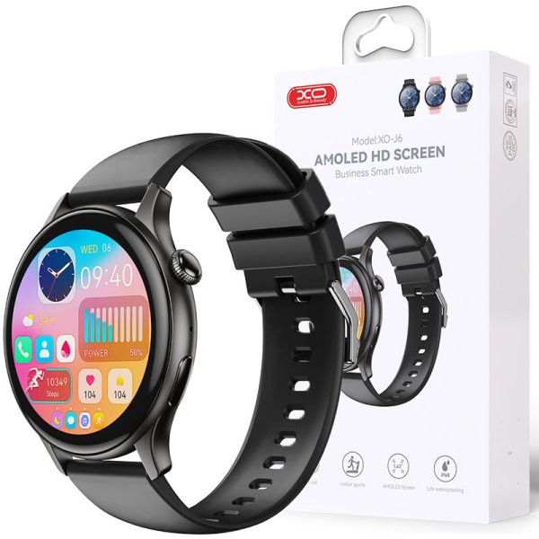 SMARTWATCH XO J6 CON DISPLAY AMOLED HD, FUNZIONE CHIAMATE E ASSISTENTE VOCALE COLORE NERO SMARTWATCH XO J6 CON DISPLAY AMOLED HD, FUNZIONE CHIAMATE E ASSISTENTE VOCALE COLORE NERO