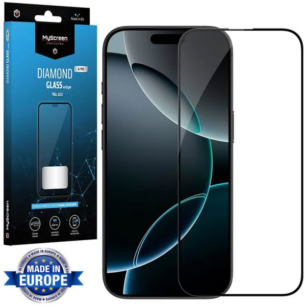 PELLICOLA per APPLE IPHONE 16 PRO MAX (6.9") - VETRO TEMPERATO FULL FACE 9H CORNICE NERA MYSCREEN DIAMOND LITE PELLICOLA per APPLE IPHONE 16 PRO MAX (6.9") - VETRO TEMPERATO FULL FACE 9H CORNICE NERA MYSCREEN DIAMOND LITE