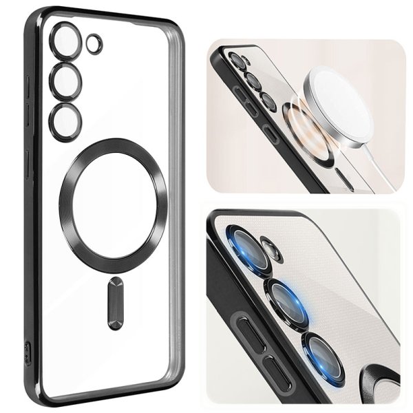 CUSTODIA per SAMSUNG GALAXY S24 PLUS IN TPU A 360° (COMPRESE FOTOCAMERE) DETTAGLI CROMATI NERI E COMPATIBILE RICARICA MAGSAFE CUSTODIA per SAMSUNG GALAXY S24 PLUS IN TPU A 360° (COMPRESE FOTOCAMERE) DETTAGLI CROMATI NERI E COMPATIBILE RICARICA MAGSAFE