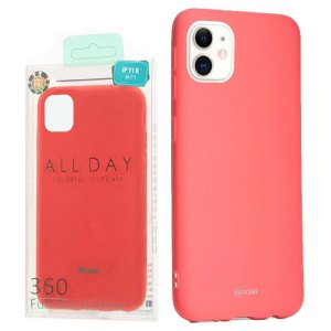CUSTODIA per APPLE IPHONE 11 (6.1") IN GEL TPU SILICONE COLORE ROSA PESCA ALTA QUALITA' ROAR COLORFUL BLISTER