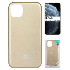 CUSTODIA per APPLE IPHONE 11 PRO MAX (6.5")  IN GEL TPU SILICONE COLORE ORO LUCIDO CON GLITTER MERCURY