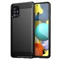 CUSTODIA per SAMSUNG GALAXY A51 5G (SM-A516F) - IN GEL TPU SILICONE EFFETTO METALLICO CON INSERTI IN FANTASIA CARBONIO NERO CUSTODIA per SAMSUNG GALAXY A51 5G (SM-A516F) - IN GEL TPU SILICONE EFFETTO METALLICO CON INSERTI IN FANTASIA CARBONIO NERO