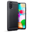CUSTODIA per SAMSUNG GALAXY A41 (SM-A415) IN GEL TPU SILICONE EFFETTO METALLICO CON INSERTI IN FANTASIA CARBONIO NERO CUSTODIA per SAMSUNG GALAXY A41 (SM-A415) IN GEL TPU SILICONE EFFETTO METALLICO CON INSERTI IN FANTASIA CARBONIO NERO