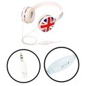 CUFFIA DJ A FASCIA CON JACK 3,5 mm E ROTELLA CONTROLLO VOLUME SUL CAVO - LUNGHEZZA FILO 1.8 MT BIANCO CON BANDIERA UK BULK CUFFIA DJ A FASCIA CON JACK 3,5 mm E ROTELLA CONTROLLO VOLUME SUL CAVO - LUNGHEZZA FILO 1.8 MT BIANCO CON BANDIERA UK BULK