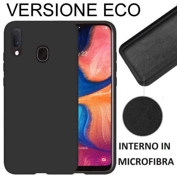 CUSTODIA per SAMSUNG GALAXY A20e (SM-A202) - IN SILICONE EFFETTO SOFT TOUCH ED INTERNO IN MICROFIBRA COLORE NERO CUSTODIA per SAMSUNG GALAXY A20e (SM-A202) - IN SILICONE EFFETTO SOFT TOUCH ED INTERNO IN MICROFIBRA COLORE NERO