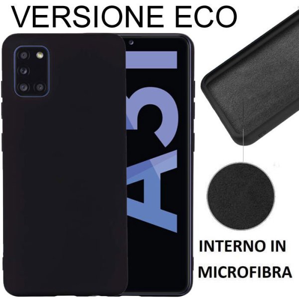 CUSTODIA per SAMSUNG GALAXY A31 (SM-A315) - IN SILICONE EFFETTO SOFT TOUCH ED INTERNO IN MICROFIBRA COLORE NERO CUSTODIA per SAMSUNG GALAXY A31 (SM-A315) - IN SILICONE EFFETTO SOFT TOUCH ED INTERNO IN MICROFIBRA COLORE NERO