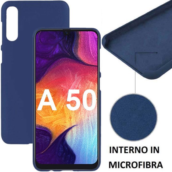 CUSTODIA per SAMSUNG GALAXY A50 (SM-A505), A30s (SM-A307), A50s (SM-A507) IN SILICONE SOFT TOUCH E INTERNO IN MICROFIBRA BLU CUSTODIA per SAMSUNG GALAXY A50 (SM-A505), A30s (SM-A307), A50s (SM-A507) IN SILICONE SOFT TOUCH E INTERNO IN MICROFIBRA BLU
