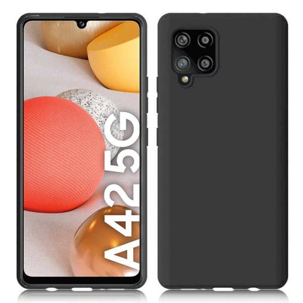 CUSTODIA per SAMSUNG GALAXY A42 5G (A426B), M42 5G (M426B) IN GEL TPU SILICONE SLIM COLORE NERO SATINATO CUSTODIA per SAMSUNG GALAXY A42 5G (A426B), M42 5G (M426B) IN GEL TPU SILICONE SLIM COLORE NERO SATINATO