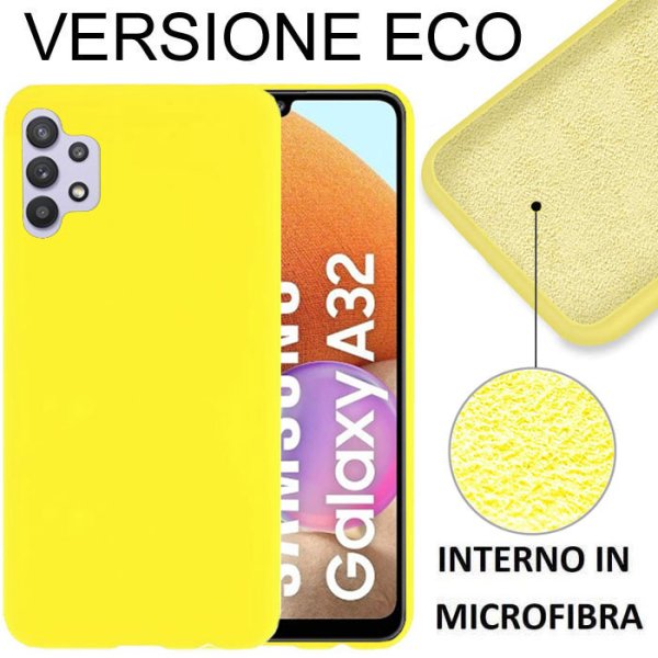 CUSTODIA per SAMSUNG GALAXY A32 4G SILICONE EFFETTO SOFT TOUCH ED INTERNO IN MICROFIBRA GIALLO VERSIONE ECONOMICA CUSTODIA per SAMSUNG GALAXY A32 4G SILICONE EFFETTO SOFT TOUCH ED INTERNO IN MICROFIBRA GIALLO VERSIONE ECONOMICA