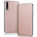 CUSTODIA per SAMSUNG GALAXY A70, A70s - FLIP ORIZZONTALE SIMILPELLE CHIUSURA MAGNETICA INVISIBILE ROSA ORO CON BORDO SILVER CUSTODIA per SAMSUNG GALAXY A70, A70s - FLIP ORIZZONTALE SIMILPELLE CHIUSURA MAGNETICA INVISIBILE ROSA ORO CON BORDO SILVER