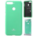 CUSTODIA per HUAWEI HONOR 7A, Y6 PRIME 2018 IN GEL TPU SILICONE COLORE VERDE ACQUA LUCIDO CON GLITTER ALTA QUALITA' MERCURY