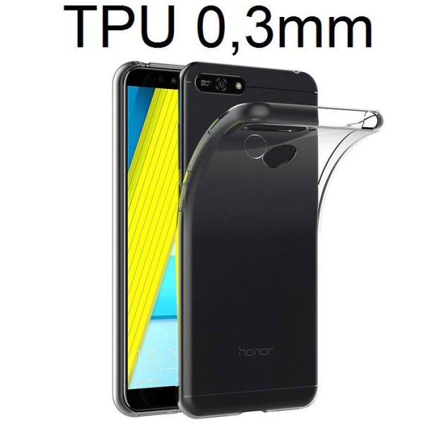 CUSTODIA per HUAWEI HONOR 7A, Y6 PRIME 2018, HONOR 7A PRO IN GEL TPU SILICONE ULTRA SLIM 0,3mm TRASPARENTE