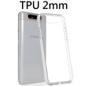 CUSTODIA per SAMSUNG GALAXY A80 (SM-A805), A90 IN GEL TPU SILICONE 2mm TRASPARENTE CON CORNICE BIANCO OPACO CUSTODIA per SAMSUNG GALAXY A80 (SM-A805), A90 IN GEL TPU SILICONE 2mm TRASPARENTE CON CORNICE BIANCO OPACO
