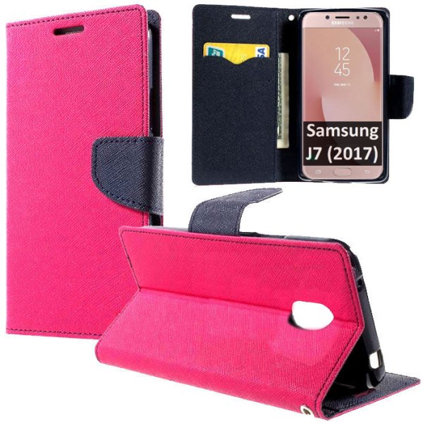 CUSTODIA per SAMSUNG GALAXY J7 (2017) - FLIP ORIZZONTALE CON STAND, INTERNO IN TPU SILICONE E PORTA CARTE COLORE FUCSIA CUSTODIA per SAMSUNG GALAXY J7 (2017) - FLIP ORIZZONTALE CON STAND, INTERNO IN TPU SILICONE E PORTA CARTE COLORE FUCSIA