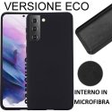 CUSTODIA per SAMSUNG GALAXY S21 5G (G991B) SILICONE EFFETTO SOFT TOUCH - INTERNO IN MICROFIBRA NERO VERSIONE ECONOMICA