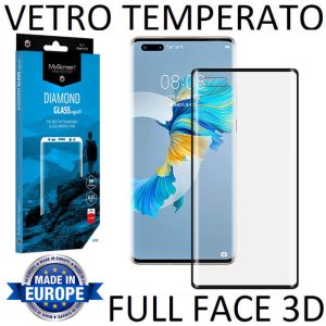 PELLICOLA per HUAWEI MATE 40 PRO IN VETRO TEMPERATO FULL FACE 0,3mm CON CORNICE COLORE NERO MYSCREEN BLISTER