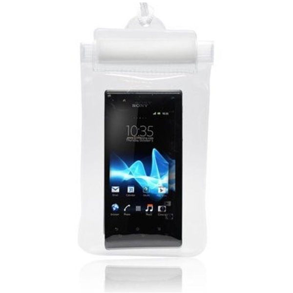 CUSTODIA A SACCHETTO RESISTENTE AGLI SCHIZZI D'ACQUA per SAMSUNG I9500 GALAXY S4, I9505 COLORE BIANCO CHIUSURA CON STRAP CUSTODIA A SACCHETTO RESISTENTE AGLI SCHIZZI D'ACQUA per SAMSUNG I9500 GALAXY S4, I9505 COLORE BIANCO CHIUSURA CON STRAP