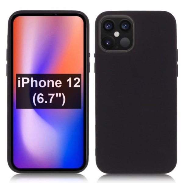 CUSTODIA per APPLE IPHONE 12 PRO MAX (6.7") IN GEL TPU SILICONE SLIM COLORE NERO SATINATO CUSTODIA per APPLE IPHONE 12 PRO MAX (6.7") IN GEL TPU SILICONE SLIM COLORE NERO SATINATO
