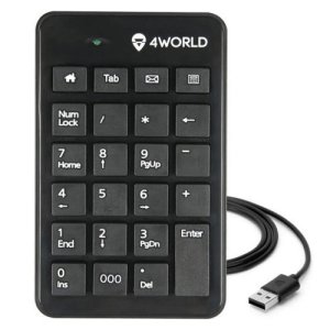 TASTIERINO NUMERICO USB COLORE NERO 4WORLD 10337 BLISTER