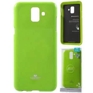 CUSTODIA per SAMSUNG GALAXY A6 2018 (SM-A600) IN GEL TPU SILICONE COLORE VERDE LUCIDO CON GLITTER ALTA QUALITA' MERCURY