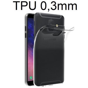 CUSTODIA per SAMSUNG GALAXY A6 2018 (SM-A600) IN GEL TPU SILICONE ULTRA SLIM 0,3mm TRASPARENTE