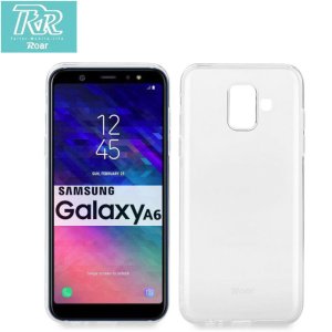 CUSTODIA per SAMSUNG GALAXY A6 2018 (SM-A600) IN GEL TPU SILICONE TRASPARENTE ALTA QUALITA' ROAR COLORFUL