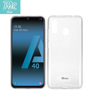 CUSTODIA per SAMSUNG GALAXY A40 (SM-A405) IN GEL TPU TRASPARENTE ALTA QUALITA' ROAR BLISTER