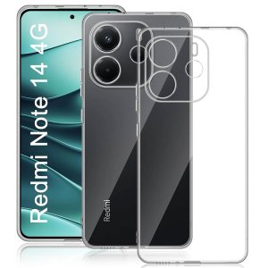 CUSTODIA per XIAOMI REDMI NOTE 14 (4G) TRASPARENTE IN GEL TPU SILICONE 1,8mm