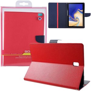 CUSTODIA per SAMSUNG GALAXY TAB S4 (10.5") SM-T830, SM-T835 - BOOK ORIZZONTALE CON INTERNO IN TPU E STAND ROSSO