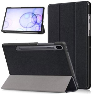 CUSTODIA per SAMSUNG GALAXY TAB S6 (10.5") SM-T860, SM-T865 - FLIP ORIZZONTALE SIMILPELLE CON STAND COLORE NERO