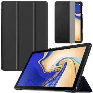 CUSTODIA per SAMSUNG GALAXY TAB S4 (10.5") SM-T830, SM-T835 - FLIP ORIZZONTALE SIMILPELLE CON STAND COLORE NERO