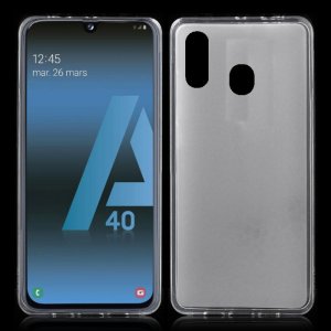 CUSTODIA per SAMSUNG GALAXY A40 (SM-A405) IN GEL TPU SILICONE COLORE BIANCO TRASPARENTE
