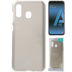CUSTODIA per SAMSUNG GALAXY A40 (SM-A405) IN GEL TPU SILICONE COLORE ORO LUCIDO CON GLITTER ALTA QUALITA' MERCURY BLISTER