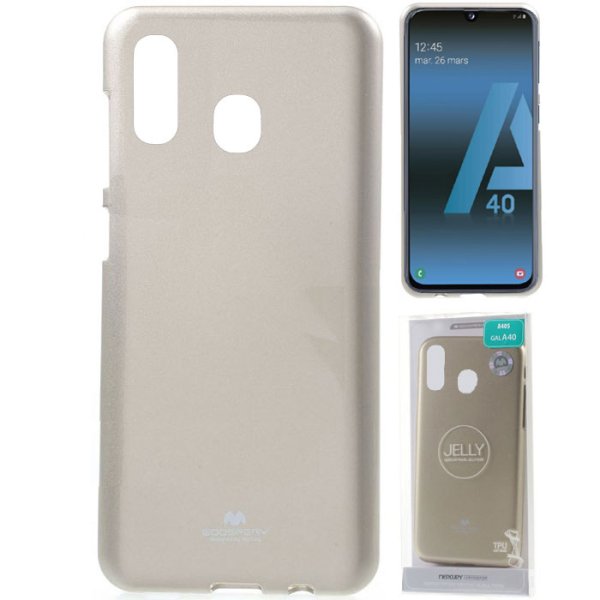 CUSTODIA per SAMSUNG GALAXY A40 (SM-A405) IN GEL TPU SILICONE COLORE ORO LUCIDO CON GLITTER ALTA QUALITA' MERCURY BLISTER CUSTODIA per SAMSUNG GALAXY A40 (SM-A405) IN GEL TPU SILICONE COLORE ORO LUCIDO CON GLITTER ALTA QUALITA' MERCURY BLISTER