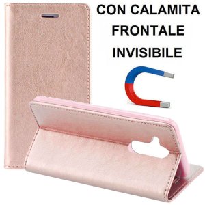 CUSTODIA per HUAWEI MATE 20 LITE - FLIP ORIZZONTALE SIMILPELLE CON CHIUSURA MAGNETICA E INTERNO IN TPU COLORE ROSA ORO
