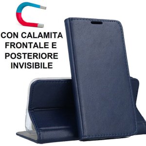 CUSTODIA per SAMSUNG GALAXY S10 LITE, A91 - FLIP ORIZZONTALE SIMILPELLE CON CHIUSURA MAGNETICA E INTERNO IN TPU COLORE BLU