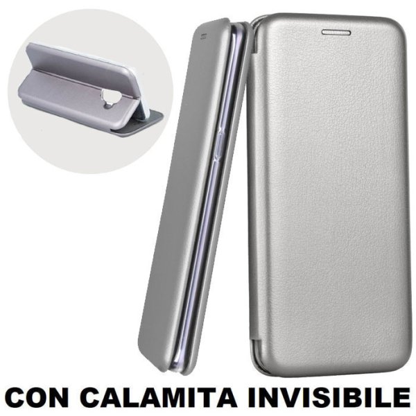 CUSTODIA per SAMSUNG GALAXY A8, A5 2018 - FLIP ORIZZONTALE SIMILPELLE CON CHIUSURA MAGNETICA INVISIBILE E INTERNO IN TPU GRIGIO CUSTODIA per SAMSUNG GALAXY A8, A5 2018 - FLIP ORIZZONTALE SIMILPELLE CON CHIUSURA MAGNETICA INVISIBILE E INTERNO IN TPU GRIGIO