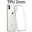 CUSTODIA per APPLE IPHONE XS MAX (6.5") IN GEL TPU SILICONE 2mm TRASPARENTE CON CORNICE BIANCO OPACO