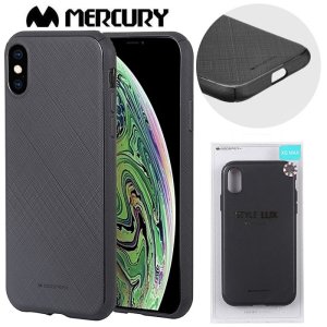 CUSTODIA per APPLE IPHONE XS MAX (6.5") IN GEL TPU SILICONE COLORE NERO ALTA QUALITA' MERCURY STYLE LUX BLISTER