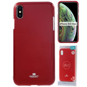 CUSTODIA per APPLE IPHONE XS MAX (6.5") IN GEL TPU SILICONE COLORE ROSSO LUCIDO ALTA QUALITA' MERCURY BLISTER