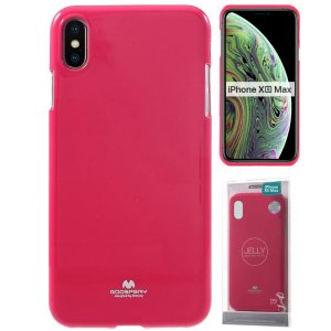 CUSTODIA per APPLE IPHONE XS MAX (6.5") IN GEL TPU SILICONE COLORE FUCSIA LUCIDO ALTA QUALITA' MERCURY BLISTER