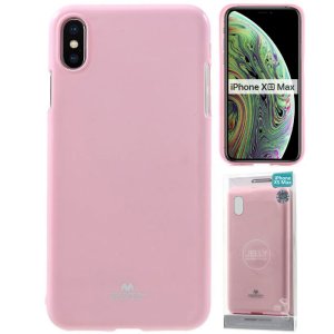 CUSTODIA per APPLE IPHONE XS MAX (6.5") IN GEL TPU SILICONE COLORE ROSA LUCIDO ALTA QUALITA' MERCURY BLISTER