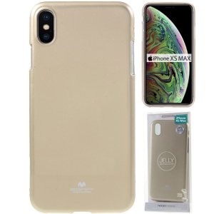 CUSTODIA per APPLE IPHONE XS MAX (6.5") IN GEL TPU SILICONE COLORE ORO LUCIDO ALTA QUALITA' MERCURY BLISTER