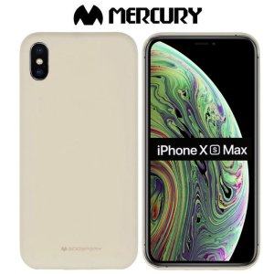CUSTODIA per APPLE IPHONE XS MAX (6.5") IN GEL TPU SILICONE COLORE BEIGE ALTA QUALITA' MERCURY SOFT BLISTER