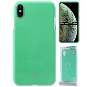CUSTODIA per APPLE IPHONE XS MAX (6.5") IN GEL TPU SILICONE COLORE VERDE ACQUA LUCIDO ALTA QUALITA' MERCURY BLISTER