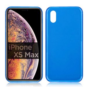 CUSTODIA per APPLE IPHONE XS MAX (6.5") IN GEL TPU SILICONE COLORE BLU TRASPARENTE