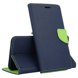 CUSTODIA per APPLE IPHONE 13, IPHONE 14 (6.1") - FLIP ORIZZONTALE CON INTERNO IN TPU SILICONE, STAND E TASCHE PORTA CARTE BLU